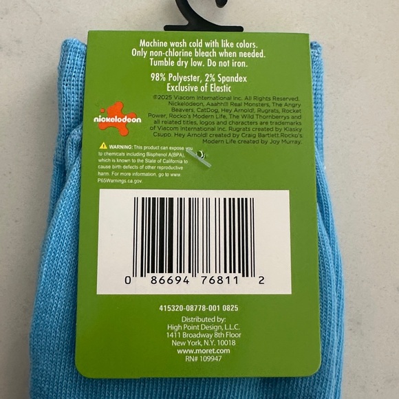 🤩3/$15 SALE🤩!!!
Nickelodeon Blue Cartoon Character Socks - Picture 4 of 4